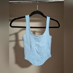 Victoria Secret Light Blue Ribbed Cropped Top